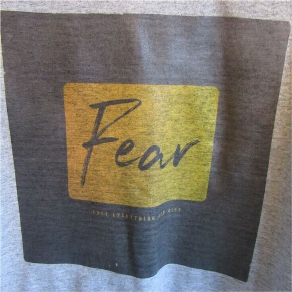 Womens Fear T-Shirt Small Gray Short Sleeves Fruit Of The Loom Inspirational - Picture 1 of 5